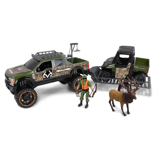 NKOK RealTree® Ford Super Duty® F250® 1:18 Scale 10 Piece Elk Hunting Playset